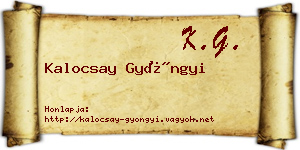 Kalocsay Gyöngyi névjegykártya